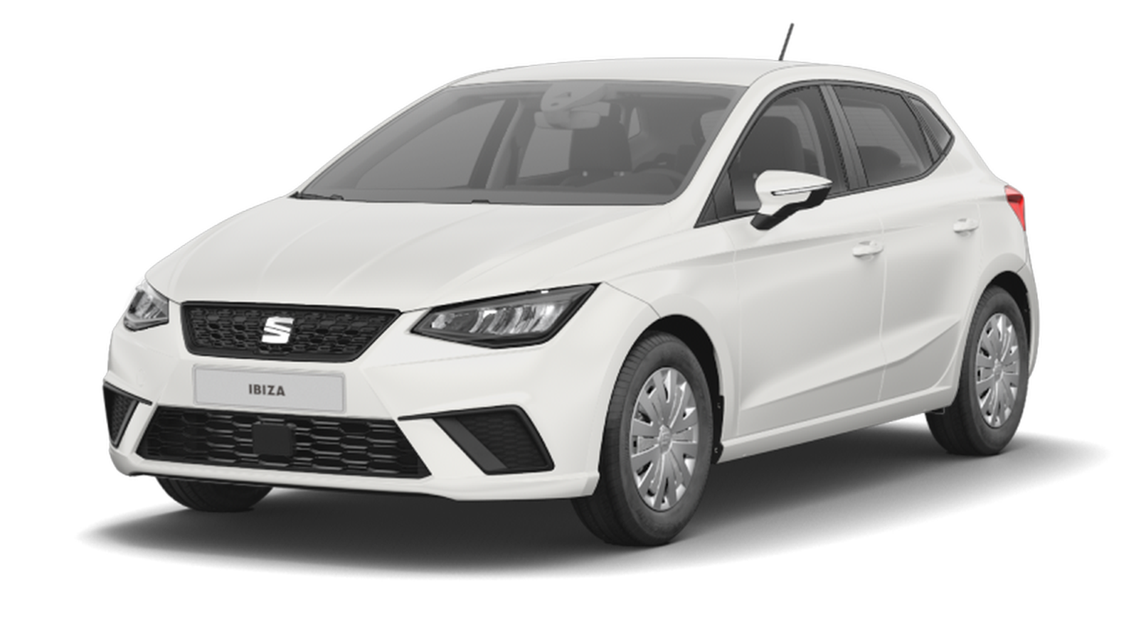 SEAT Ibiza Edition Reference in weiß schräge Frontansicht.